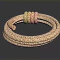 Beige White Braided Rope Circular Textured Item For Home Daily Living