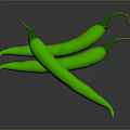 Vibrant Fresh Green Chili Peppers Isolated On Gray Background For Cooking