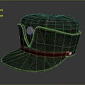 Green Fabric Hat With Red Band And Round Badge Daily Necessity Design