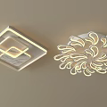Modern Square And Floral Design Ceiling Lights With Curved Lines And Geometric Patterns 3d model