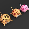 Colorful Animal Shaped Inflatable Decorations With Spotted Patterns Round Bodies And Tails