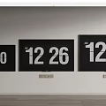 Multiple Televisions In Different Sizes With Screen Dimensions And Digital Time