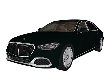 Black Luxury Sedan Featuring Chrome Grille Premium Brown Interior And Alloy Wheels 3d model