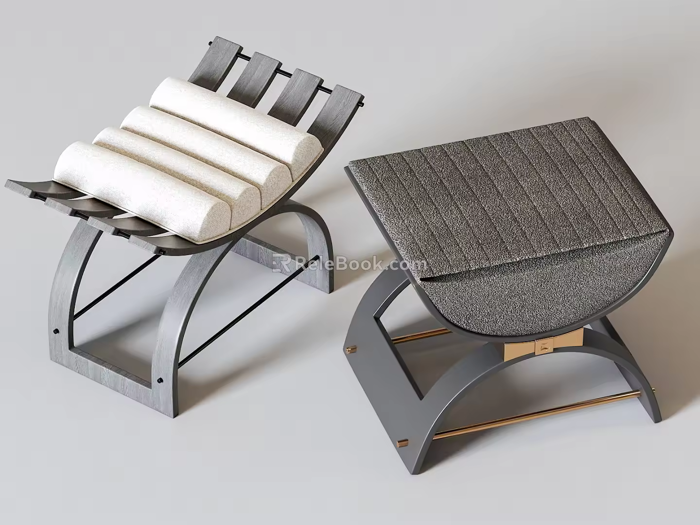 New Chinese Style Modern Sofa Stool 3d model