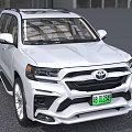 White Toyota SUV Featuring Modern Front Grille Headlights And Green License Plate