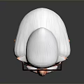 Cartoon Elderly Man 3D Character Model With White Curly Hair Round Glasses And Beard