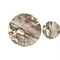 Modern Round Dining Table With Natural Marble Top And Metal Legs