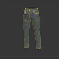 Classic Blue Denim Jeans With Front Pockets And Button Closure Design 3d model