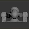Sturdy Metal Hardware Tool With Spherical Ends And Stable Base Plate
