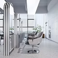 Modern Beauty Hair Salon Interior With Styling Chairs Mirrors Sofa And Lighting