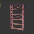 Natural Wood Bookshelf With Cross Support Design And Multiple Shelves