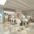 Fashion Clothing Store Interior With Mannequins Clothing Racks And Bright Lighting