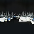 Sturdy Protective Fence With Spiked Tops Sandbags And Concrete Blocks
