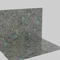 Blue Green Textured Stone Components With Decorative Silver Sphere Accent 3d model