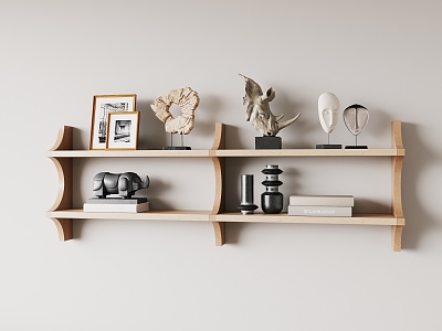 Solid Wood Wall Shelf 3d model