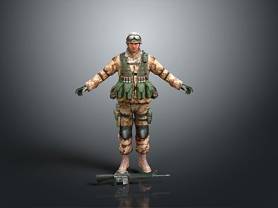 Soldier Warrior Soldier Character Game Character Realistic Character Cartoon Character 3d model