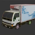 White Refrigerated Truck With Quick Cool Logo And Blue Snowflakes Design