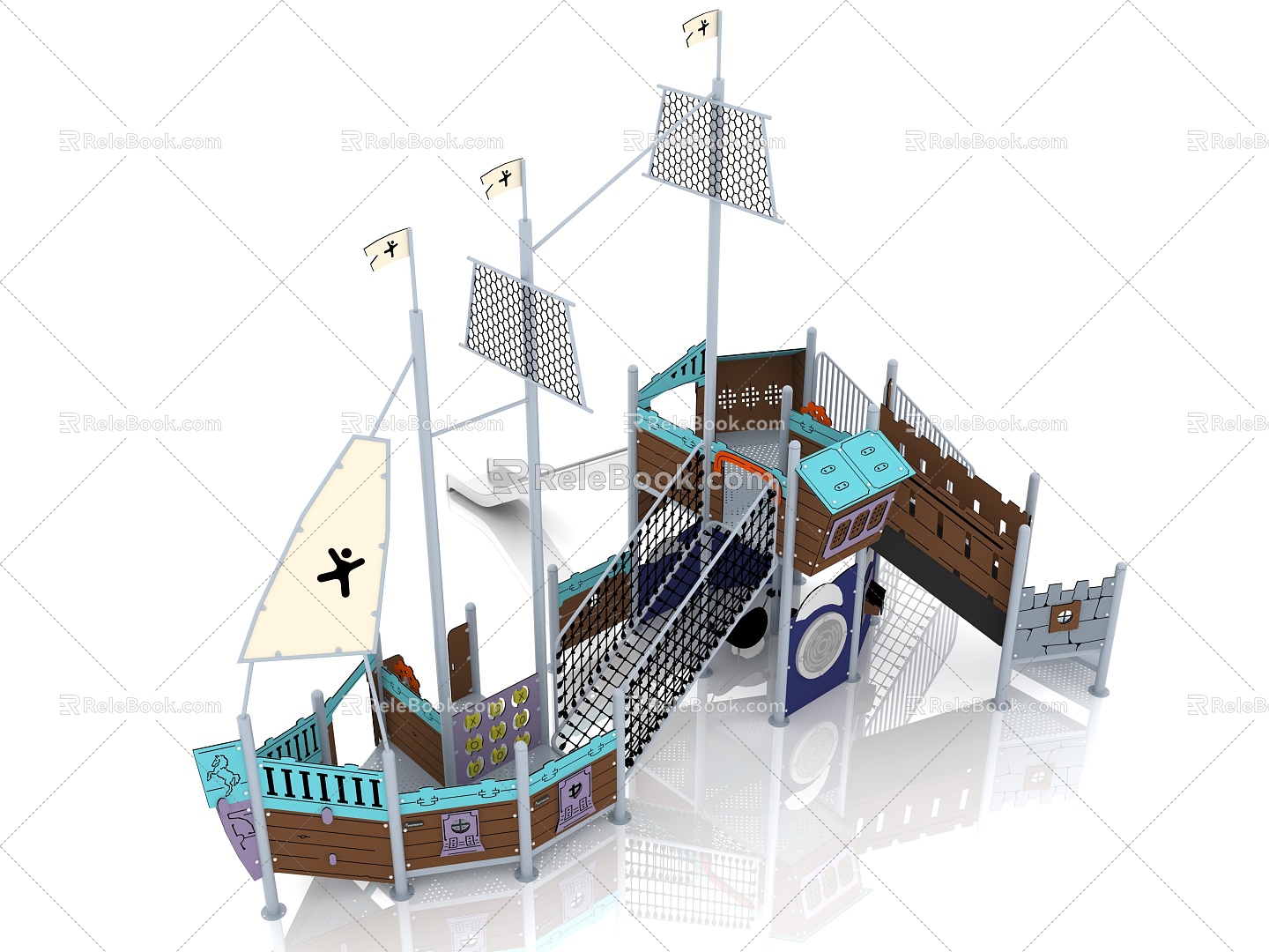 Children Pirate Ship Outdoor Pirate Ship Pirate Ship Multifunctional Pirate Ship 3d model