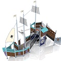 Children Pirate Ship Outdoor Pirate Ship Pirate Ship Multifunctional Pirate Ship 3d model