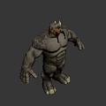Parasitic Creature With Yellow Top On Gray Muscular Shoulder Featuring Red Details