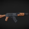 Classic Assault Rifle With Wooden Stock And Black Metal Components Detailed View
