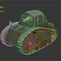 Rustic Green Vintage Military Tank With Tracks Turret And Metal Body