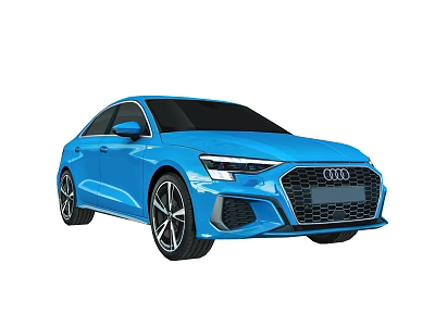Sleek Blue Audi Sedan Featuring Modern Exterior Design And Sporty Front Grille 3d model