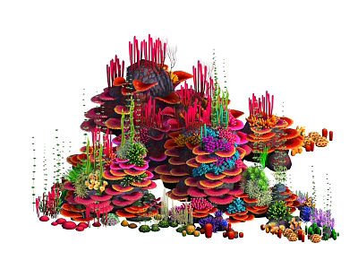 Colorful Coral Reef Ecosystem With Vibrant Marine Life And Diverse Structures 3d model