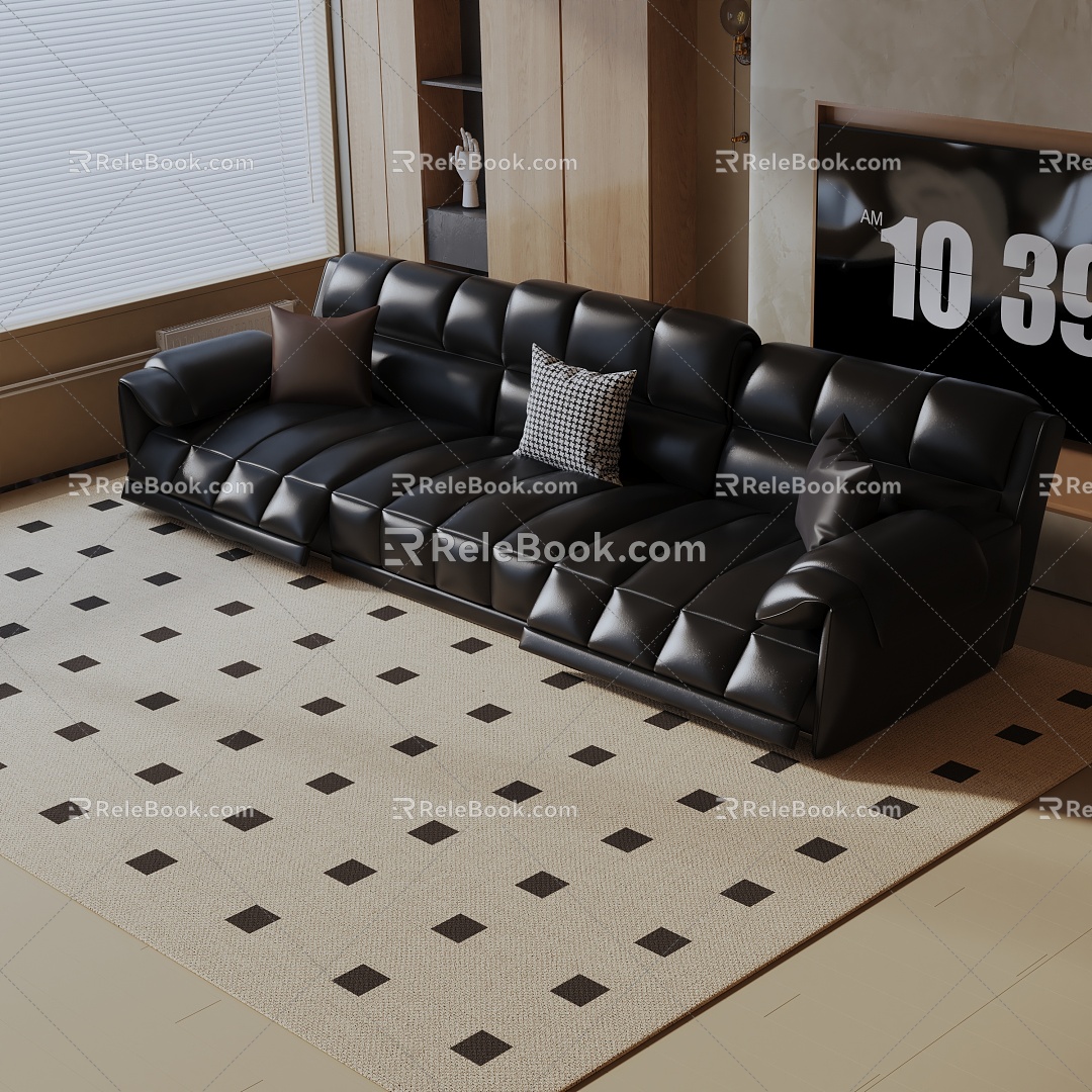 Modern three-seat sofa 3d model