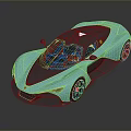 Light Blue Futuristic Sports Car With Sleek Design Black Roof And Wheels