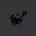 3D Grape Dinosaur Character Creature With Purple Grapes And Green Leaves