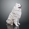 Modern Dog Big White Bear White Dog Cartoon Dog Statue Pet Dog 3d model