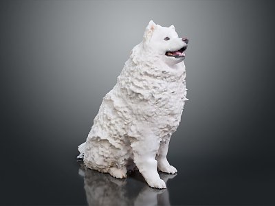 Modern Dog Big White Bear White Dog Cartoon Dog Statue Pet Dog 3d model