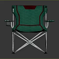 Stylish Green Folding Lounge Chair With Red Accents And Metal Frame Design