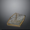 Prehistoric Animal Fossil Skeleton with Detailed Bones Preserved in Stone Slab