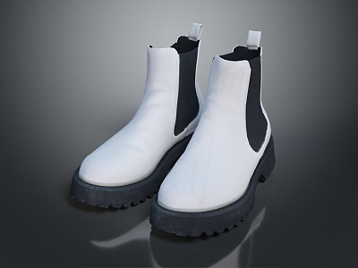 Modern Women's Boots Martin Boots Leather Boots 3d model