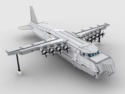 Intricate Building Blocks Airplane Model With Detailed Wing And Engine Structure Design 3d model