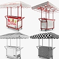 Ice cream trolley trolley trolley ice cream function car freezer awning sales car 3d model