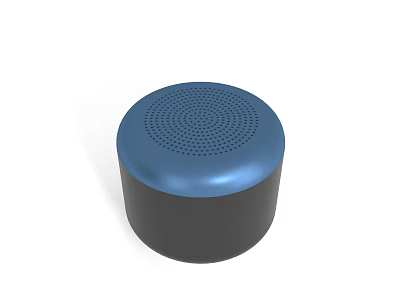 Blue And Black Round Portable Wireless Speaker With Compact Design And Clear Sound 3d model