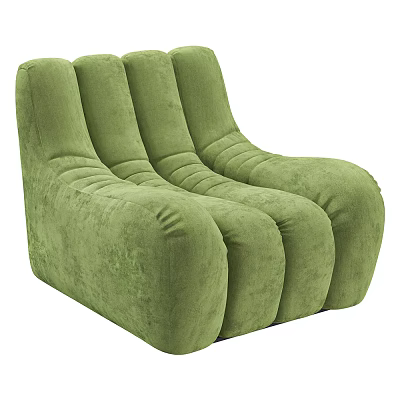 Modern Green Velvet Four Seat Lazy Sofa Comfortable Living Room Furniture 3d model