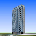 Modern High Rise Residential Building With Glass Facade And Balconies Exterior View