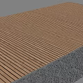 Natural Wooden Decking Surface With Adjacent Gravel Area For Outdoor Use