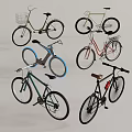Collection of Stylish Bicycles in Diverse Colors with Baskets and Racks