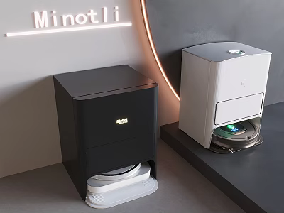 Minotli Smart Pet Feeders With Modern Black And White Design For Home Interior 3d model