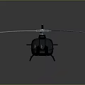 Modern Black Shiny Helicopter With Sleek Design And Blue Rotors