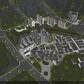 Aerial View Urban Planning With Traditional Buildings Modern High Rises Greenery And River