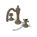 Vintage Brown Bathroom Faucet With Two Side Handles And Classic Design
