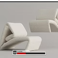 Modern single sofa recliner 3d model