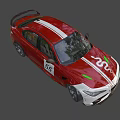 Red Sports Car With White Stripes Number 55 And Racing Design Features