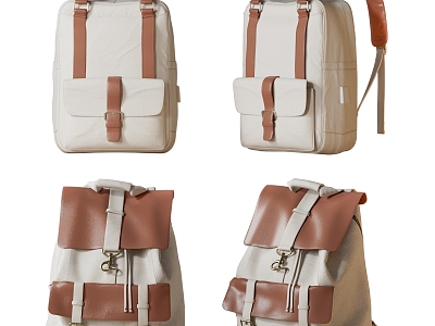 Fashion Backpack Travel Bag Cream Style Color Matching Schoolbag Backpack model